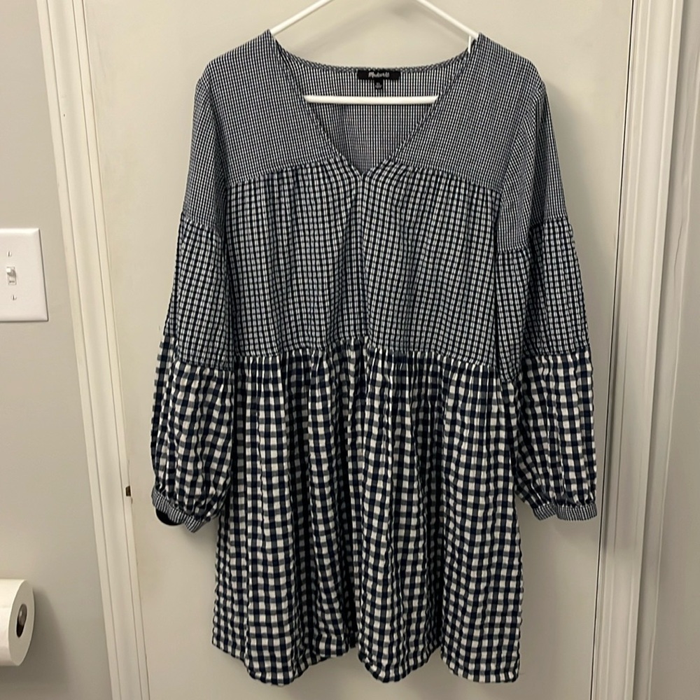 Madewell gingham tiered dress